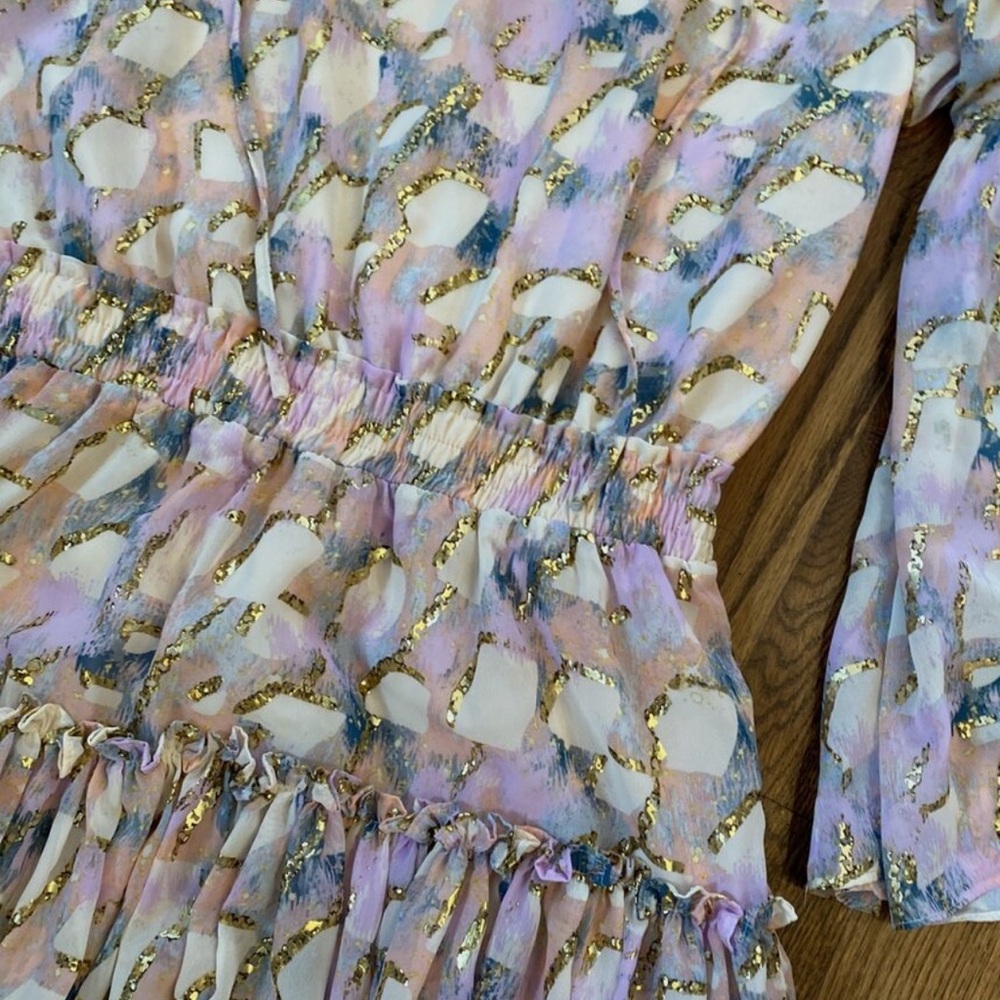 Chic Pastel Floral Dress with Ruffles - Picture 5 of 5